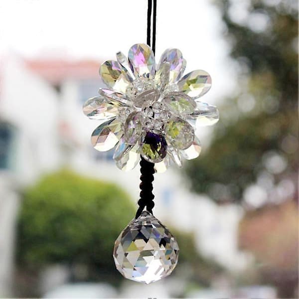 Rhinestone Blomsterhänge för Bilspegel - Bilinredning