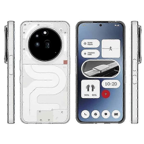För Nothing Phone (3a) Pro Transparent Fodral Vattenmärkesresistent TPU Baksida