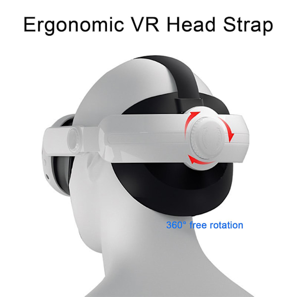 Hodebånd for VR-headset, ergonomisk design, justerbart, erstatning for Oculus Quest 3