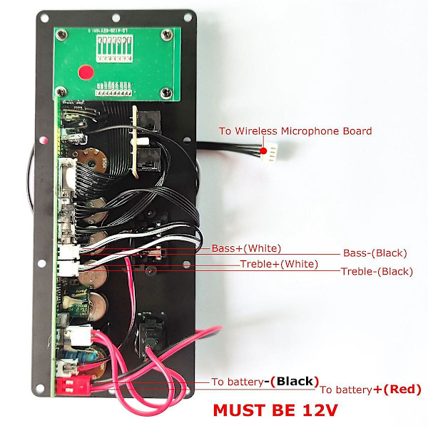 12V forsterkerkort høyttalerforsterker Bluetooth AUX TF-kort U-disk opptak 6-12 tommer 80W høyttalerpanelkort