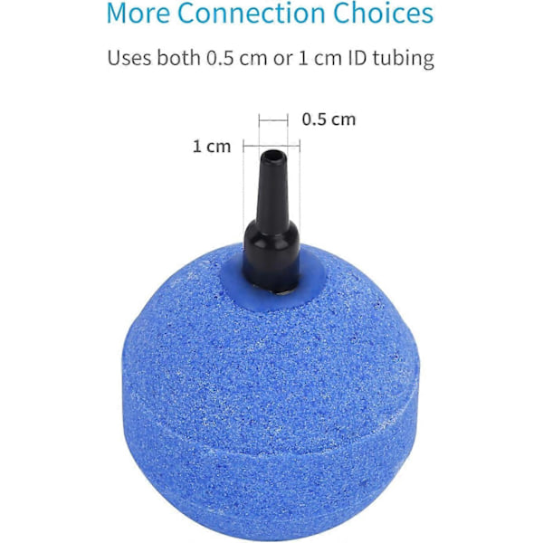 5cm Blå Ball Luftstein Boble Diffuser for Akvarium 2 W Luftpumpe, 4 Pakning