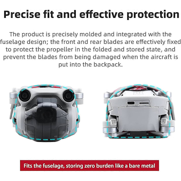 Propellerhållare för DJI Mini 3 Pro, DJI Mini 3 Pro Drönarpropellerskydd, Mjuk Propellerstabilisator (Grå)