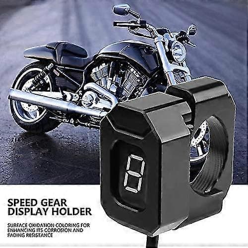 Universal Motorcykel Gear Display Holder Beslag, Passer 22mm og 28mm, Sort