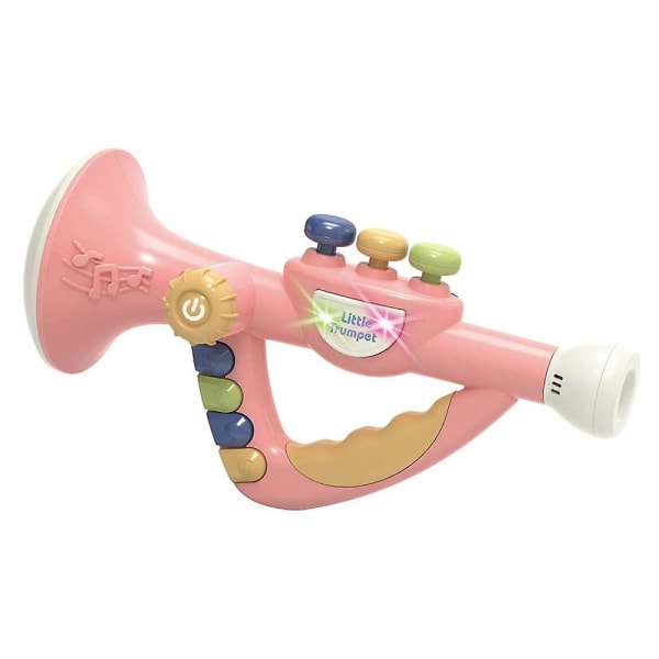 Barn Plast trompet leke trompet horn med musikk og lys Pedagogisk musikkinstrument leke for