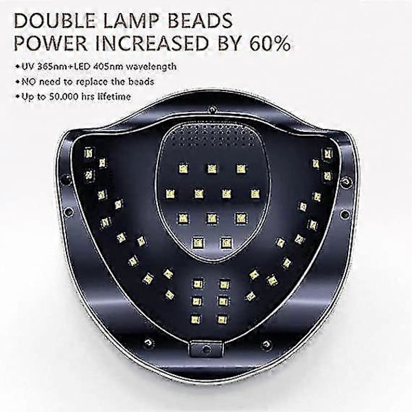168w UV LED Gel Neglelampe Gel Polish Tørrelampe 4 Timerindstillinger Autosensor--(niubi)