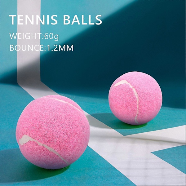 6-pack Rosa Tennisbollar - Slitstarka Elastiska Träningsbollar 66mm för Klubbpraktik