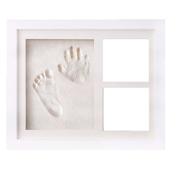 Baby Clay Håndavtrykk Og Kit - Baby Shower Gaver Og Perfekt Nursery Room Decoration White
