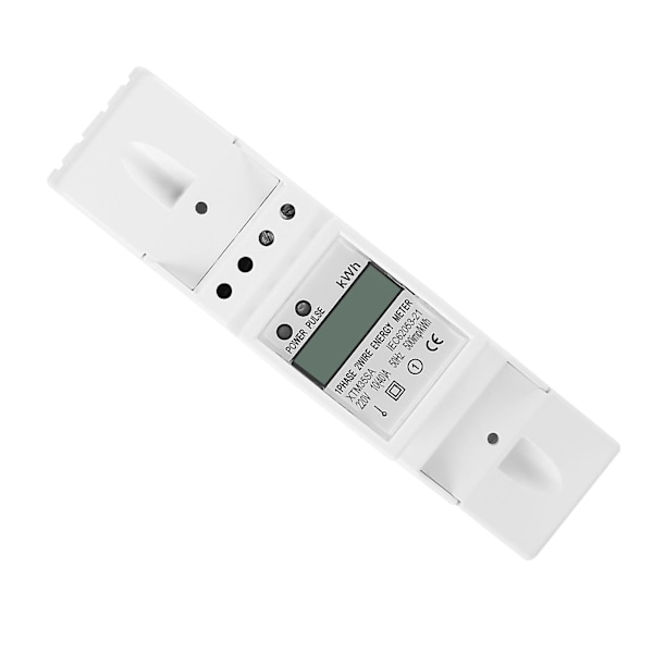 Digital LCD Enfasemeter for Elektrisitet, Elektronisk KWh-Meter 10-40A DIN-Skinne