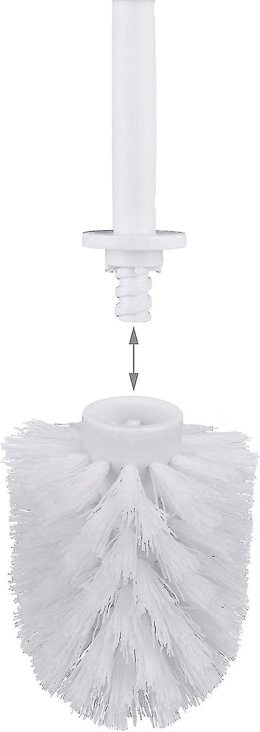 Toalettbørstehode Sett med 5, Toalettbørster i Bulk 9,5 mm Tråd, Utbyttbart Børstehode Diameter 7 x 9 cm, Hvit