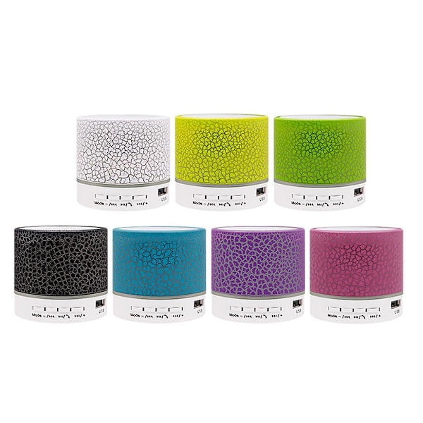 Kaiutin - Bluetooth LED-valolla - Kannettava ja Mini Musta