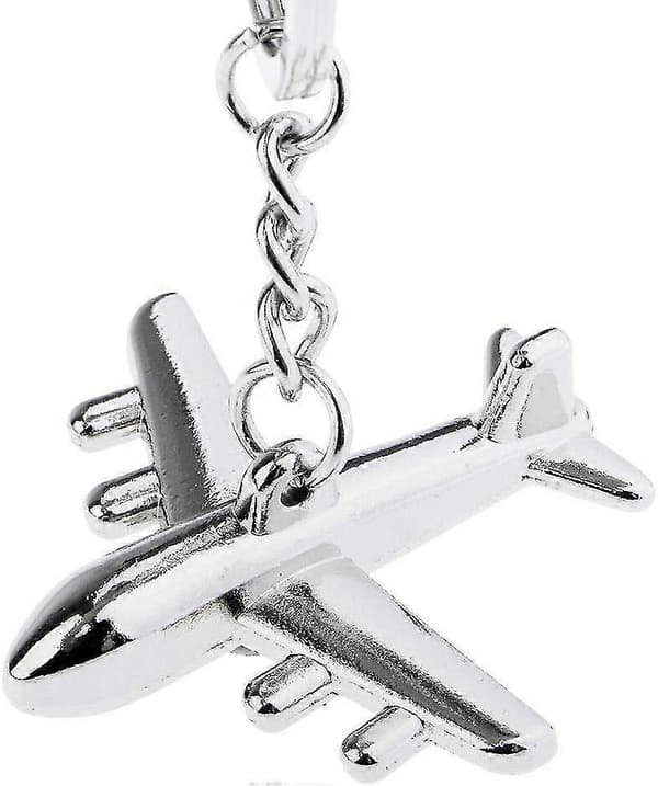 Polerad Silver Flygplansmodell Nyckelring: Unik Flygplansdesign