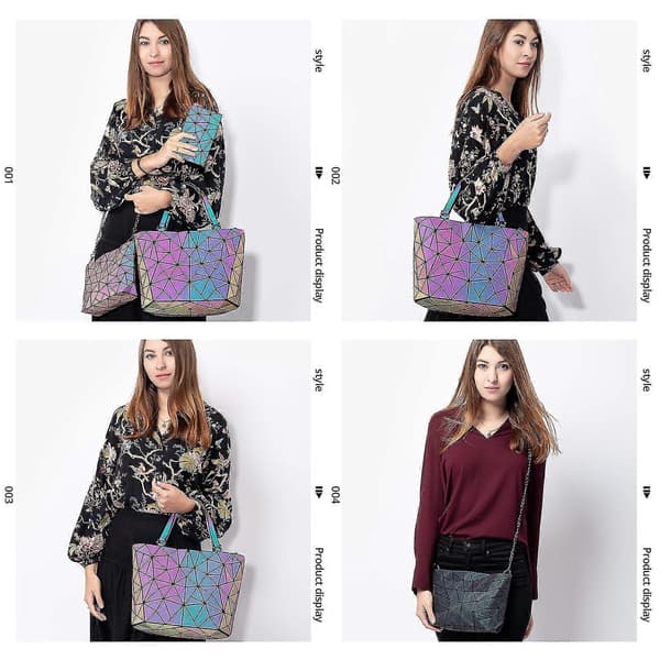 Geometriske Lysende Tasker og Håndtasker til Kvinder Holografisk Reflekterende Taske Pung Clutch