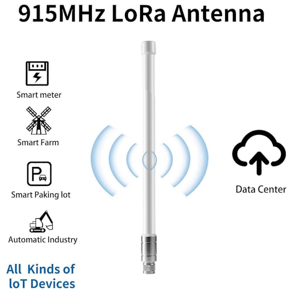 Sääsuojattu 868MHz LoRa Gateway 8DBi Antenni 858MHz-878MHz Omni-suuntainen Lasikuitui LoRaWan An