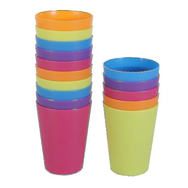 15 st färgglada plastglas för drycker hemma, återanvändbara festtillbehör för helgdagar