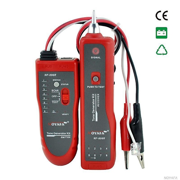 Nf-806r Nettverkskabel Feilsøker Tester Utp Stp Rj45 Rj11 med Alligatorklemme