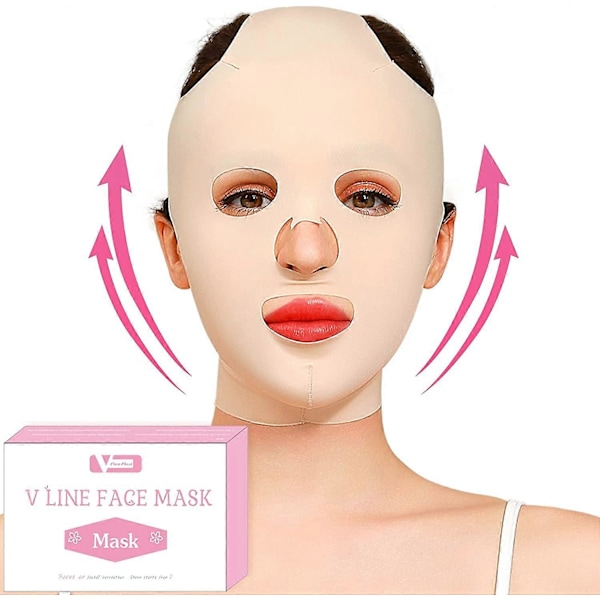 Återanvändbar ansiktsbantningsmask Anti-rynk V Helt ansikte Lyftande haka Kind Lyft upp Slim Belt Band Strap Bantning Tunn Mask Sovbälten (Helt Ansikte Be