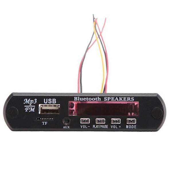 Bluetooth MP3 5.0 Dekoder Board DC 5V 12V Bil FM Radio Modul Understøtter TF USB AUX til Biltelefon