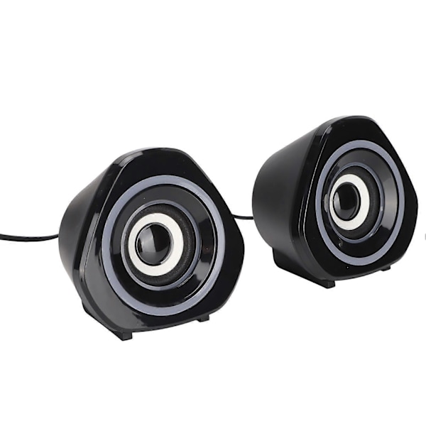 Skrivbordshögtalare USB-driven Tung Subwoofer Skrivbord Mini LED-högtalare för PalyStation4 Dator Laptop Svarta Lampor