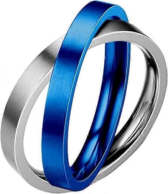 2 stk Angstring for Kvinner og Menn - Fidget Ring DIY Rustfritt Stål Utbyttbar Roterende Måne Stjerne Bånd Spinner Ring -11