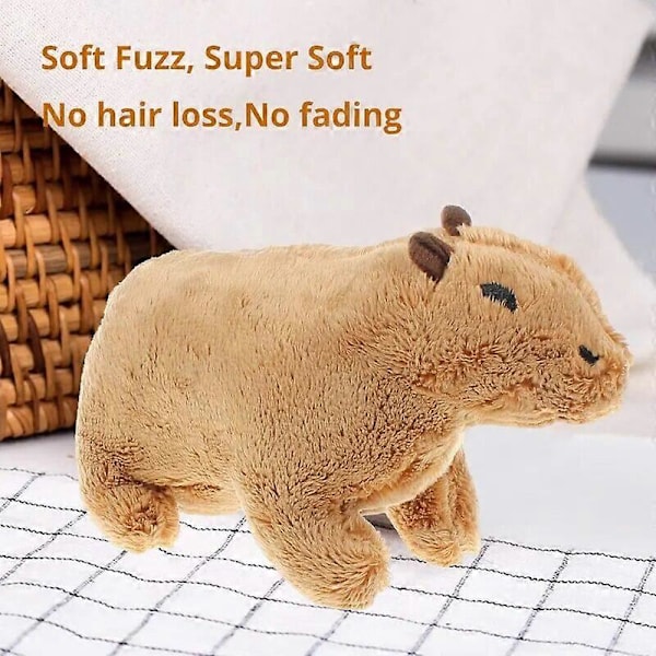 18cm Simulation Fluffty Capybara Gnagare Plyschdocka Mjuk Söt Fylld Krypande Gnagare Djur Verklighetstrogen Sängleksak