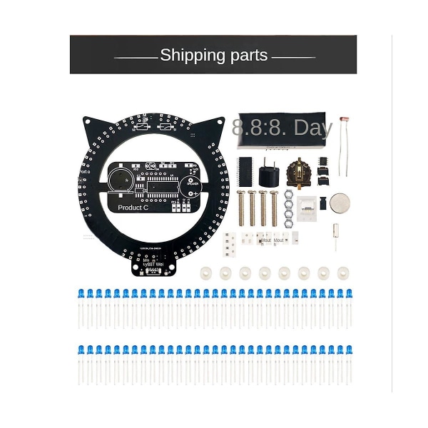 Elektronisk Ur Kit Lysstyret Temperatur Alarmur Samling DIY Lodning Dele 51 Enkelt-