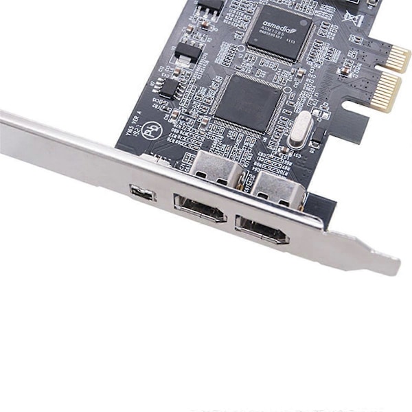 PCI-E 1X IEEE 1394A 4 Port(3+1) Firewire-kortadapter 1394 a PCIe med 6-Pin till 4-Pin IEEE 1394-kabel