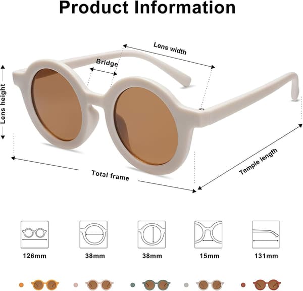 Ubiuo Søte Runde Polariserte Solbriller For Barn Jenter Gutter Uv400 Beskyttelse De Sol Gafas Strandferie