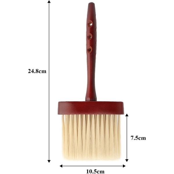 Frisörborste, frisörhalsdammborstar, mjuk ansiktsrengöringsborste, trähandtag Professionell frisörverktygsborste (1 st)