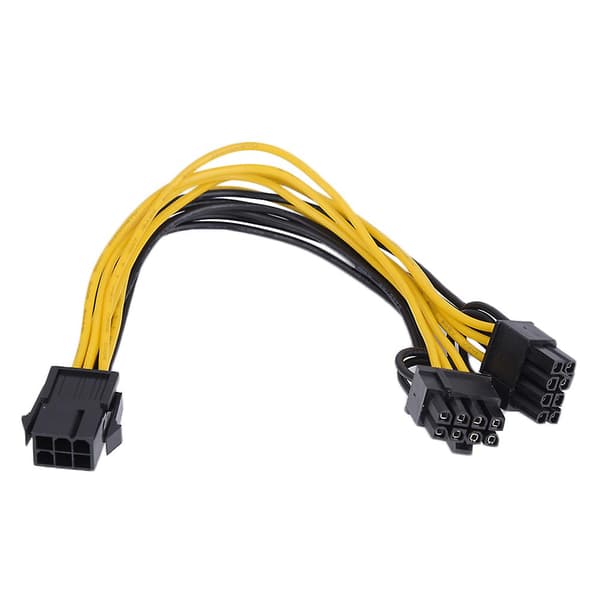 Dobbel 8-Pin (6Pin+2Pin) til 6-Pin Hunn Grafikkort Strømkabel