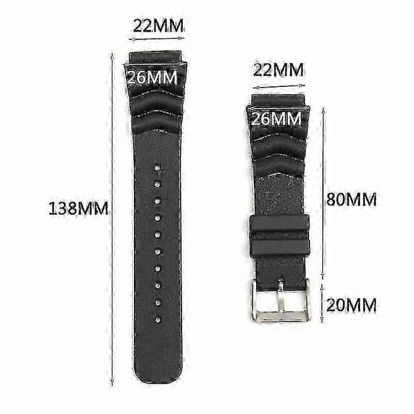 SEIKO DIVER'S Urrem i sort gummi, udskiftningsrem til 22MM størrelse