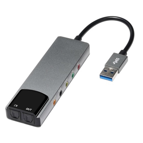 USB Ekstern Lydkort for Windows 8/7/XP Optisk SPDIF Inngang Multifunksjonelt Lydkort Adapter for PC Datamaskin Bærbar Forsterker Opptak