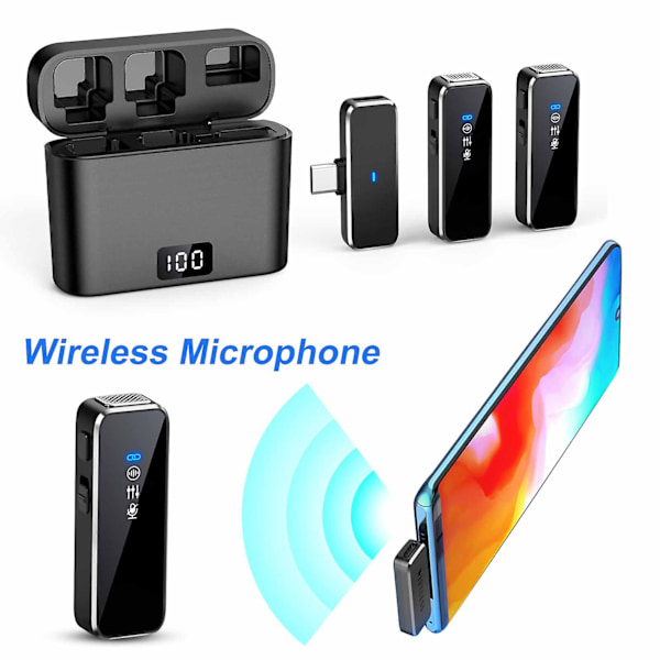 1 Set N3 Audio Mikrofon Hög Fidelitet Brusreducering Mini Trådlös Videomikrofon för Hemmet