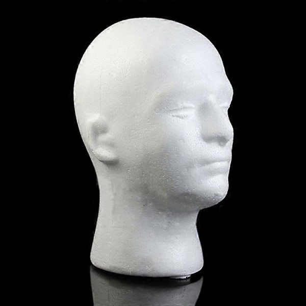 Mannlig Hodemodell Lett og Solid Styrofoam Varig Skum Parykk Stativ for Utstilling