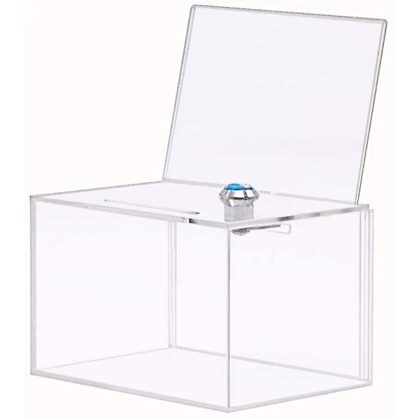 Polmart Acrylic Display & Collection Box With Sign And Lock