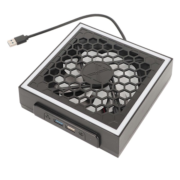 Konsoll Toppvifte 3 Hastigheter 7 Lysmoduser Topp Kjølevifte med RGB LED USB 3.0 USB 2.0 Port for Xbox Series X YEMMA
