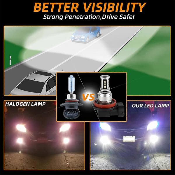 H11 LED Dimljuslampor 5500k Varmvitt 2-pack