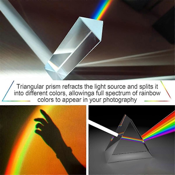 10-pack Klara Triangulära Prismor Optiskt Glas Prismor Kristall, Ljusspektrum Fysik för Vetenskap Te