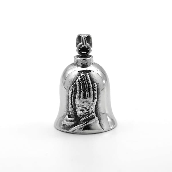 Titanium stål retro punk bedende hænder kors motorcykelkørsel heldig eksorcist