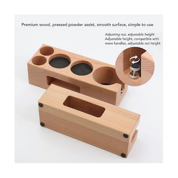 Espresso Tamper -pidiketeline, 5-reikäinen ei-puinen espresso tamper -mattojalusta Tamper-teline puupohjalla ja matolla