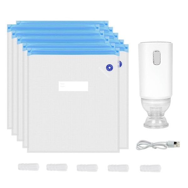 USB Genopladelig Elektrisk Luftpumpe Tørretumbler+10 STK Pose Sæt til 3D Printer PLA Filament Vakuumpose One-Key Hurtig Pumpning