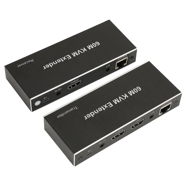 60m KVM Extender Multifunktionel 1080P 60Hz HD Multimedia Interface KVM USB Extender til TV DVD Afspiller PC 100?240V