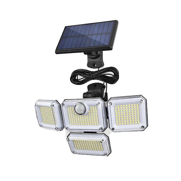 Solcellelamper Utendørs Vegglampe Led Justerbar 4 Hoder Flomlys Hage Gård Gatelys Induktiv Gara
