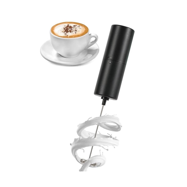 Håndholdt svart, batteridrevet drikkeblander, mini kaffeblander for latte, cappuccino, matcha