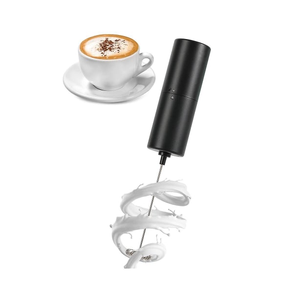 Kädessä pidettävä musta, paristokäyttöinen juomasekoitin, minikahvisekoitin Lattea varten, Cappuccino, Matcha