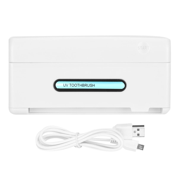 Plugin-tyyppi USB kotitalousseinälle asennettava UV-hammasharjatelineen puhdistusaine (valkoinen)