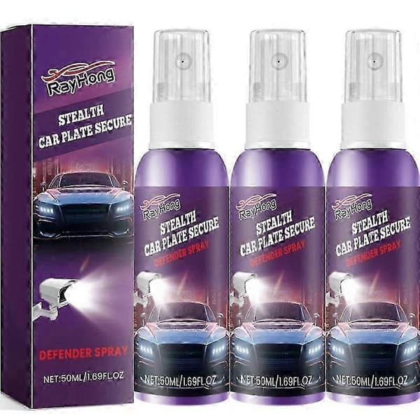 3 stk. Bilnummerplade Usynlig Spray Effektiv Belægning Forsvars Tilbehør