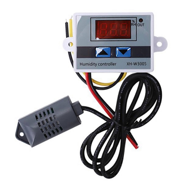 XH-W3005 AC 110-220V 10A Digital Luftfugtighedskontrol 0-99%RH Luftfugtighedsregulator med Luftfugtighedssensor