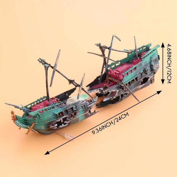 Suuri Akvaariokoriste Vene Plactic Akvaario Laiva Ilmajakaja Hylky Kalatankki Deko C