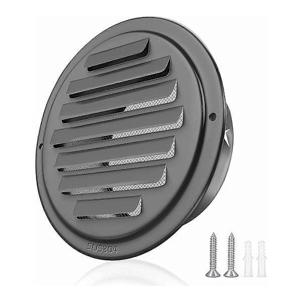 4 tum 304 Rostfritt Stål Luftventiler, Louvered Galler Skydd Ventilationshuv Platta Kanalventilation Luftventil Vägg Luftutlopp