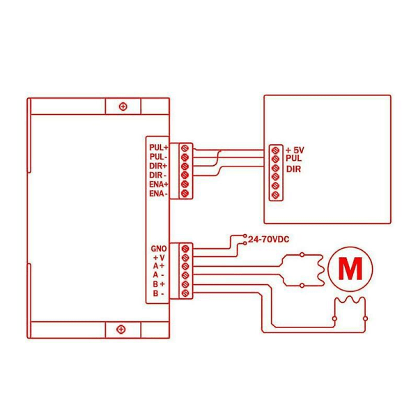 Digital stepdriver, Dm556 motordriver er velegnet til Nema 23, Nema 24 og Nema34 stepper Moto